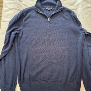 Practically new merino wool, cotton poly blend jcrew sweater navy blue Large